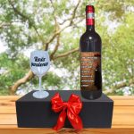 Set cadou Pensionare, Cutie de vin cu sticla si un pahar, 35x25cm, Vin Domeniile Panciu Feteasca Neagra, CSVPN007 - imagine 4