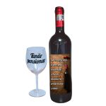 Set cadou Pensionare, Cutie de vin cu sticla si un pahar, 35x25cm, Vin Domeniile Panciu Feteasca Neagra, CSVPN007 - imagine 3