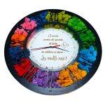 Ceas Licheni Aniversare, Lemn, Negru, 40cm, DL088 - imagine 3