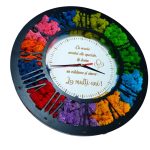 Ceas Licheni Aniversare, Lemn, Negru, 40cm, DL088 - imagine 4