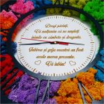 Ceas Licheni Parinti, Lemn, Negru, 40cm, DL090 - imagine 2