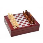 Set cadou cu 4 accesorii pentru vin si joc sah, Lemn, 17,5x15x4,7 cm, SCB005 - imagine 2