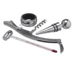 Set cadou cu 4 accesorii pentru vin si joc sah, Lemn, 17,5x15x4,7 cm, SCB005 - imagine 3