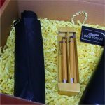 Set cadou Craciun 4 piese, Umbrela eleganta neagra, Pix si Creion, Termos negru smart, 32,5x25,5x10,5 cm, SCC004 - imagine 5