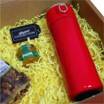 Set cadou Craciun 3 piese, Ceai, Termos rosu smart, Miere, 32,5x25,5x10,5 cm, SCC014 - imagine 4