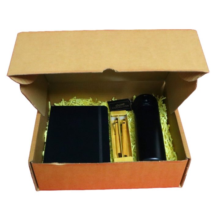 Set cadou Craciun 4 piese, Termos negru smart, Pix si Creion, Carnet elegant, 32,5x25,5x10,5 cm, SCC015 - imagine 1
