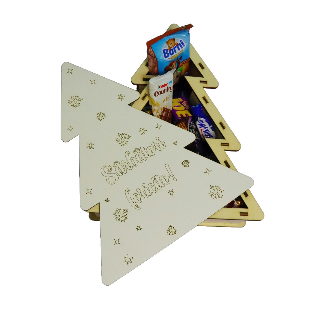 cutie dulciuri craciun brad urare