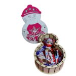 cutie dulciuri craciun om zapada roz