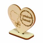 Martisor, Baza pentru flori, Inima, Lemn, Primavara, 10x8 cm, BM001 - imagine 5