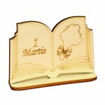 Martisor, Baza pentru flori, Carte, 1 Martie, Lemn, Primavara, 10x7 cm, BM002 - imagine 3
