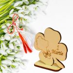 Baza martisor trifoi, 1 Martie, 8x8 cm, BM004 - imagine 5