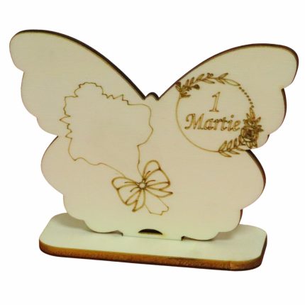 Martisor, Baza pentru flori, Fluture, Lemn, 1 Martie, Primavara, 10x7,5 cm, BM007