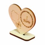 Martisor, Baza pentru flori, Inima, Lemn, 1 Martie, Primavara, 10x8 cm, BM008 - imagine 3