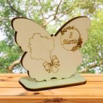 Martisor, Baza pentru flori, Fluture, Lemn, 8 Martie, Primavara, 10x7,5 cm, BM011 - imagine 2