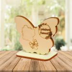 Martisor, Baza pentru flori, Fluture, Lemn, Primavara, 10x7,5 cm, BM014 - imagine 5