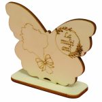 Martisor, Baza pentru flori, Fluture, Lemn, La multi ani, Primavara, 10x7,5 cm, BM024 - imagine 3