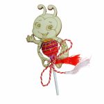 Martisor, Bomboana Chupa Chups, Gargarita, Lemn, 10x10 cm, Primavara, MB029 - imagine 5