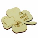 Martisor, Baza pentru flori, Trifoi, La multi ani, Lemn, Primavara, 8x8 cm, BM038 - imagine 4