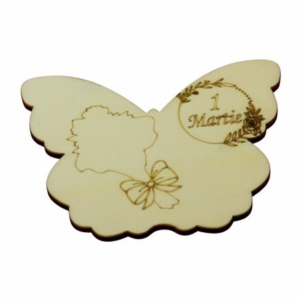 Martisor, Baza pentru flori, Fluture, Lemn, 1 Martie, Primavara, 10x7,5 cm, BM039