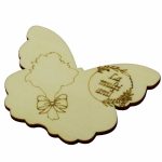 Martisor, Baza pentru flori, Fluture, Lemn, La multi ani, Primavara, 10x7,5 cm, BM043 - imagine 2