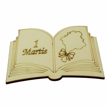 Martisor, Baza pentru flori, Carte, 1 Martie, Lemn, Primavara, 10x7 cm, BM045
