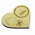 Martisor, Baza pentru flori, Inima, Lemn, 1 Martie, Primavara, 10x8 cm, BM051 - imagine 2