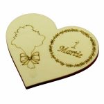 Martisor, Baza pentru flori, Inima, Lemn, 1 Martie, Primavara, 10x8 cm, BM051 - imagine 4