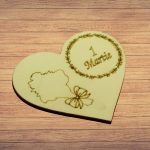 Martisor, Baza pentru flori, Inima, Lemn, 1 Martie, Primavara, 10x8 cm, BM051 - imagine 3