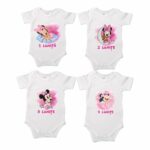 Set 12 body-uri cu lunile bebelusului, Minnie Mouse, Bumbac, Alb, BSA002 - imagine 3