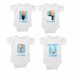 Set 12 body-uri cu lunile bebelusului, Baby Boss, Bumbac, Alb, BSA003 - imagine 5