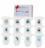 Set 12 body-uri cu lunile bebelusului, Baby Boss, Bumbac, Alb, BSA003