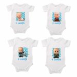 Set 12 body-uri cu lunile bebelusului, Baby Boss, Bumbac, Alb, BSA003 - imagine 3