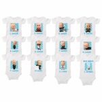 Set 12 body-uri cu lunile bebelusului, Baby Boss, Bumbac, Alb, BSA003 - imagine 2