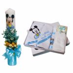 Set Lumanare si Trusou Botez Mickey Mouse, 7 Piese, Albastru, TRS027
