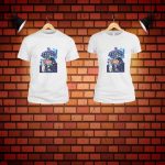 Set 2 Tricouri , Cuplu, Bumbac, Alb, TUV010 - imagine 4