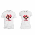 Set Tricouri Cuplu Alb Mesaj Te Iubesc Tuv005