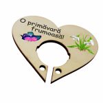 Martisor, Baza acadea, Inima, Lemn, 10x8 cm, Primavara, BBUV003 - imagine 4