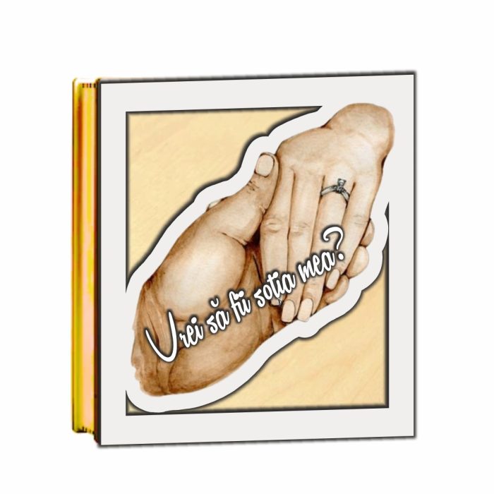 Cutii Aranjamente Licheni, Lemn, Alb, Cerere sotie, BL027 - imagine 1