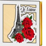 Cutii Aranjamente Licheni, Lemn, Alb, Turnul Eiffel, BL028 - imagine 3
