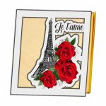 Cutii Aranjamente Licheni, Lemn, Alb, Turnul Eiffel, BL028 - imagine 5