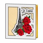 Cutii Aranjamente Licheni, Lemn, Alb, Turnul Eiffel, BL028 - imagine 2