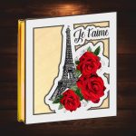 Cutii Aranjamente Licheni, Lemn, Alb, Turnul Eiffel, BL028 - imagine 4