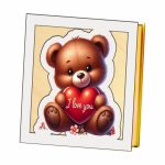 Cutii Aranjamente Licheni, Lemn, Alb, Urs, BL030 - imagine 5