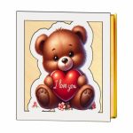 Cutii Aranjamente Licheni, Lemn, Alb, Urs, BL030 - imagine 2