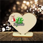 Martisor, Baza pentru flori, Inima, Lemn, 1 Martie, Primavara, 10x8 cm, BMUV001 - imagine 4