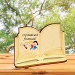 Martisor, Baza pentru flori, Carte, Lemn, Primavara, 10x7 cm, BMUV009 - imagine 5