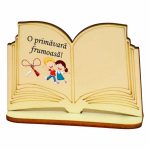 Martisor, Baza pentru flori, Carte, Lemn, Primavara, 10x7 cm, BMUV009 - imagine 3