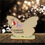 Martisor, Baza pentru flori, Fluture, Lemn, O primavara frumoasa, Primavara, 10×7,5 cm, BMUV019 - imagine 4