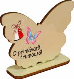 Martisor, Baza pentru flori, Fluture, Lemn, O primavara frumoasa, Primavara, 10×7,5 cm, BMUV019 - imagine 2