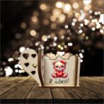 Cutie Aranjamente Florale, Lemn, 10x10x5cm, Te iubesc, CAUV004 - imagine 4